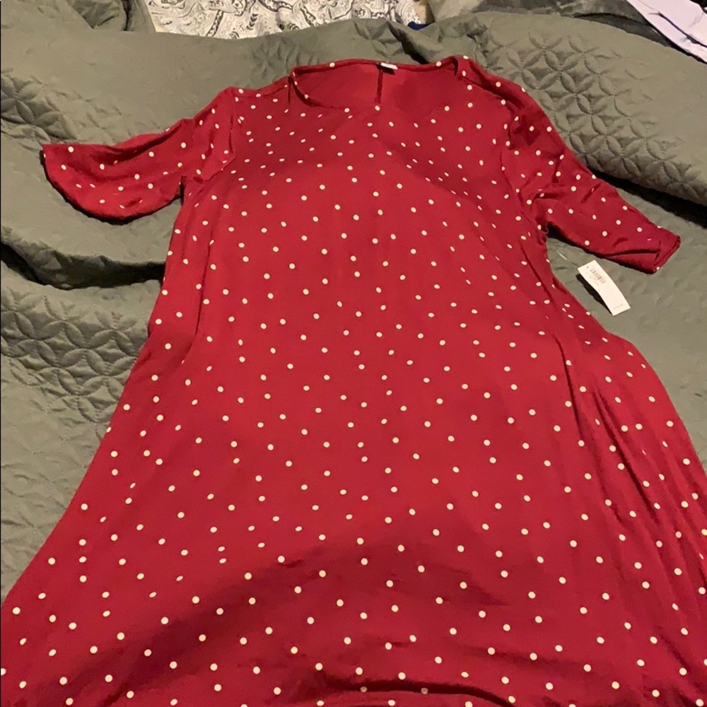 Red and white swing dress